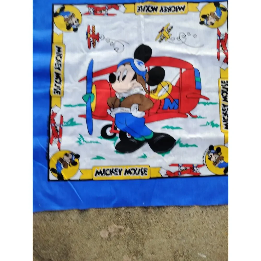 Disney Mickey Mouse Aviation Airplanes Fabric Panel Pillow 24